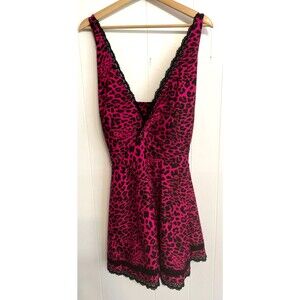 Torrid 5X Plus Size One-Piece Swimsuit Pink Leopard Print Lace Trim Bathing Suit